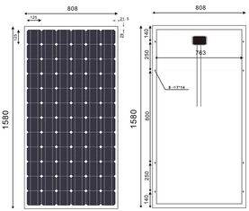 190 Watt-monokristallines Solarmodul für Gitter - verbundener Energie-Kraftwerkspark