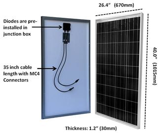 kaufen Tpt Backsheet Wohnausgeglichenes Glas der silikon-Sonnenkollektor-100 des Watt-3.2mm online manufacture