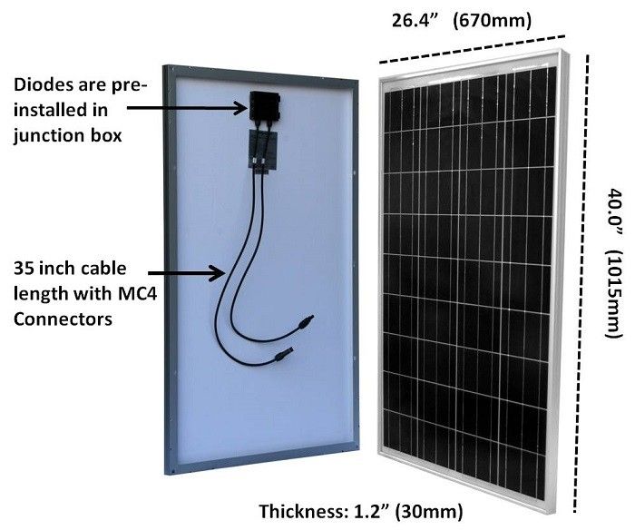 Tpt Backsheet Wohnausgeglichenes Glas der silikon-Sonnenkollektor-100 des Watt-3.2mm