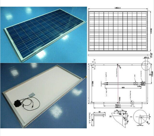 Dach 260W Poly-PV-Modul, industrielle modulare Modul-Leistungsfähigkeit der Sonnenkollektor-2%
